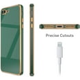 thumbnail image 5 of Case for iPhone7 Plus iPhone8 Plus, Soft Silicone Slim Case Electroplated Straight Edge Phone Case Shockproof Protective Case - Dark Green, 5 of 14