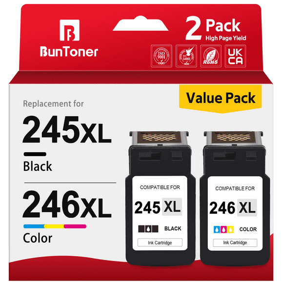 245XL Ink Cartridge for Canon 245 246 Printer Ink for Pixma MG2522 MX490 TS3122 TS3322 TR4522 (Black, Tri-Color)