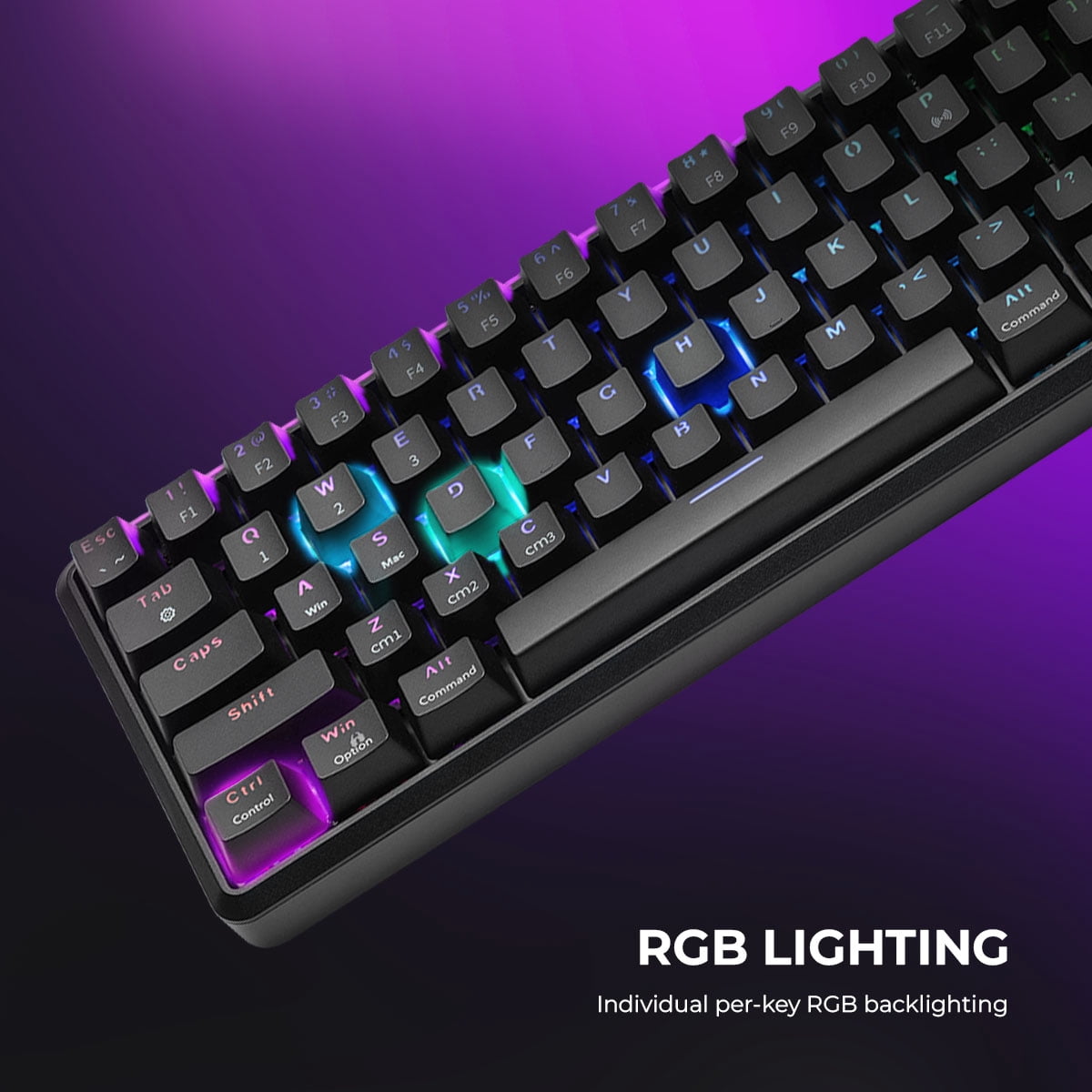 Yeyian Akil Series 3500 TKL Wireless Mechanical Gaming Keyboard – 65% Compact, OUTEMU Blue Switches, RGB, Dual Mode