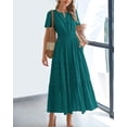 thumbnail image 2 of Vestido BTFBM 2025 midi/maxi de verano con cuello en V y bolsillos, talla M, 2 of 8
