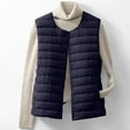 thumbnail image 2 of Gpaecead Women's Light Packable Down Vest, Short Puffer Sleeveless Jacket Navy, 2 of 9