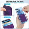 thumbnail image 3 of Wallet for Magsafe, Stretchy Magnetic Phone Wallet Card Holder for Back of Phone Compatible with iPhone 14/13/12 Mini/Plus/Pro/Pro Max - Purple, 3 of 5