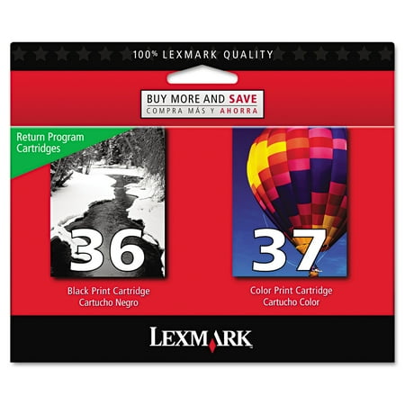 Lexmark 18C2229 (36; 37) Ink, 175 Page-Yield, 2/Pack, Black; Color