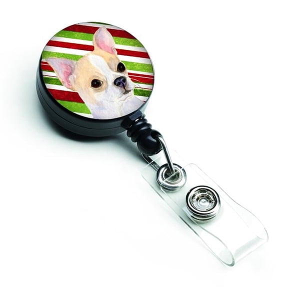 Carolines Treasures SS4543BR Chihuahua Candy Cane Holiday Christmas Retractable Badge Reel