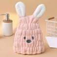 thumbnail image 5 of Fine Fiber Hair Towel for Kids and Girls Quick Drying Bath Cap with Adorable Rabbit Design, 5 of 5