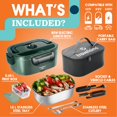 thumbnail image 5 of TRAVELISIMO Lonchera Electrica Termica Portatil 3 en 1 80W para Coche Camión y Trabajo 110V+12V, Calienta Comida en Minutos, Fiambrera Termo Comida Caliente Acero Inoxidable 1.5L, Electric Lunch Box, 5 of 5