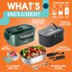 thumbnail image 5 of TRAVELISIMO Lonchera Electrica Termica Portatil 3 en 1 80W para Coche Camión y Trabajo 110V+12V, Calienta Comida en Minutos, Fiambrera Termo Comida Caliente Acero Inoxidable 1.5L, Electric Lunch Box, 5 of 5