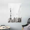 thumbnail image 1 of Urban Decor Tapestry, Cityscape of New York City Statue of Liberty and Skyscrapers Drawing Print, Wall Hanging for Bedroom Living Room Dorm Decor, 40W X 60L Inches, White and Grey, by Ambesonne, 1 of 2