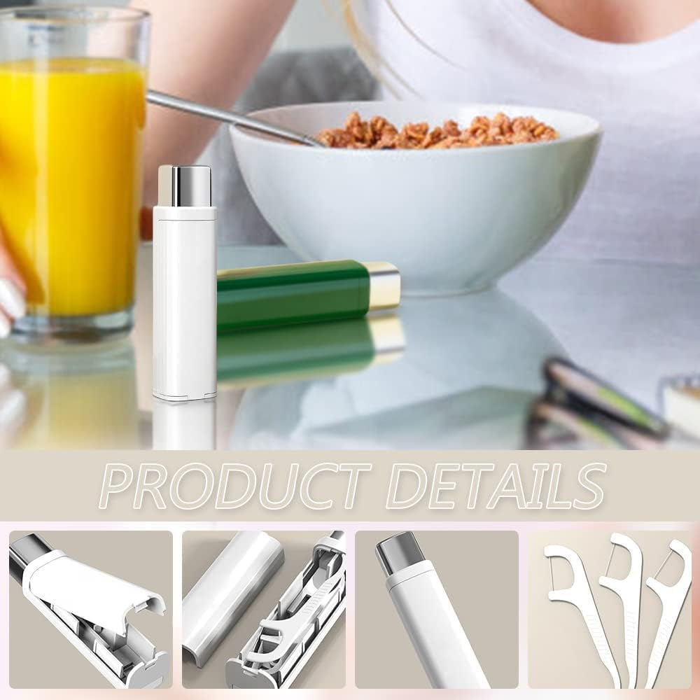 Portable Floss Dispenser, Dental Floss Dispenser Dental Floss Picks Case, Upgrade Portable Automatic Floss Dispenser Floss Organizer for Family Travel