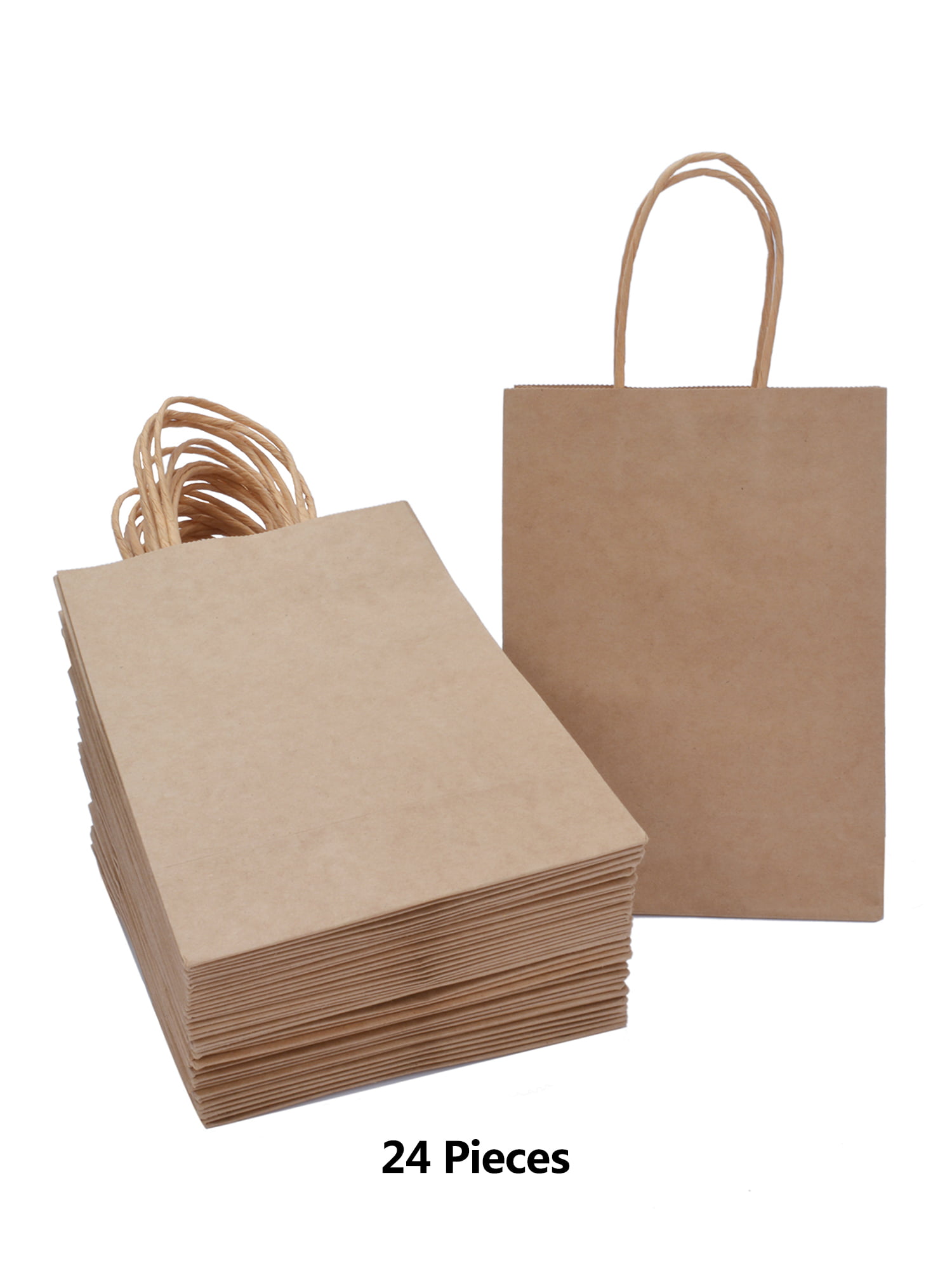 Kraft Paper Shopping Retail Gift Merchandise Party Bags w/ Handle Black 50 Pcs 