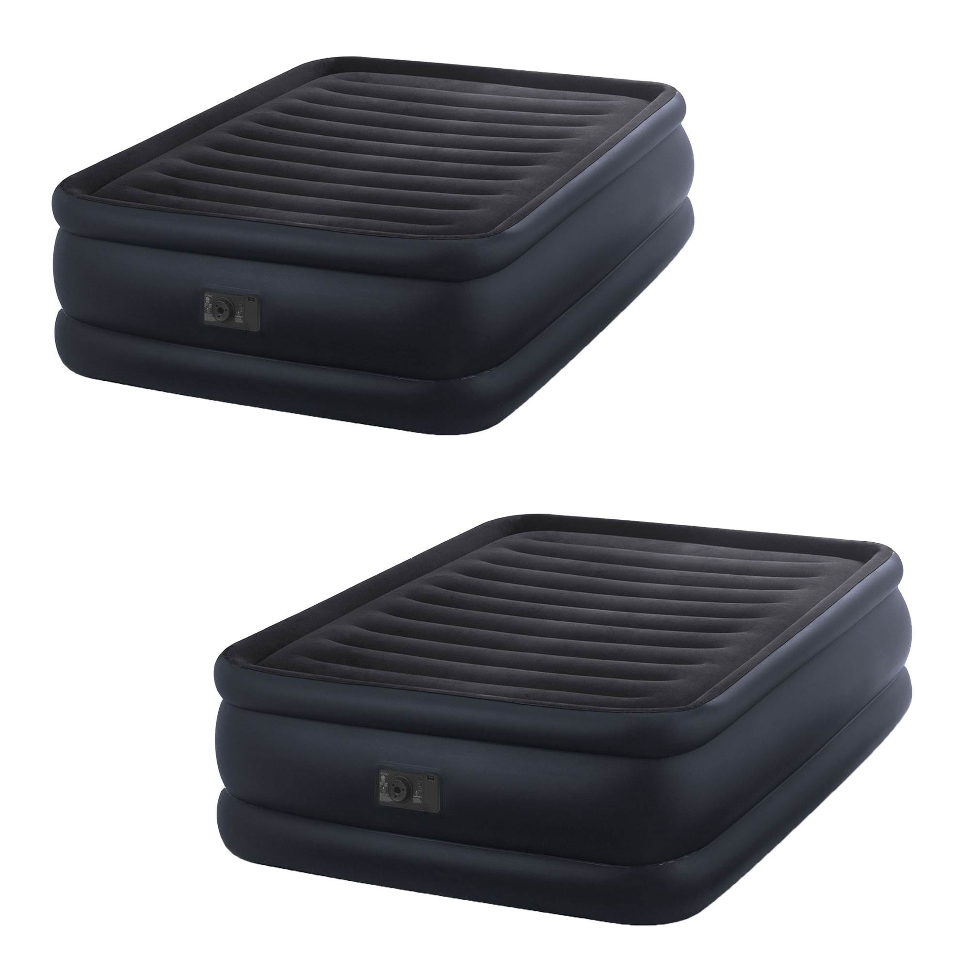 Intex 22 Inch Raised Queen Downy Air Mattress Airbed with Built In Pump