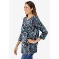thumbnail image 2 of Woman Within Plus Size Perfect Printed Three-Quarter Sleeve V-Neck Tee, 2 of 6