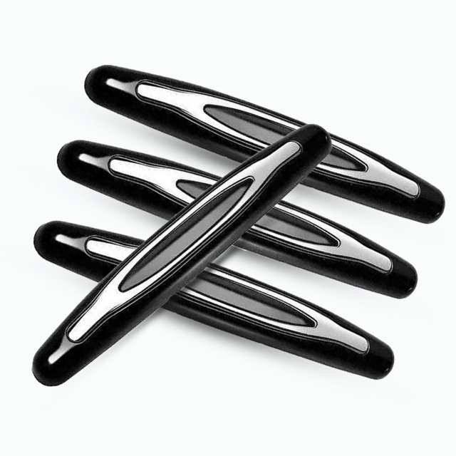 Protector de borde de puerta, 4 piezas de tiras anticolisión para protección de parachoques de puerta delantera y trasera de coche (negro)