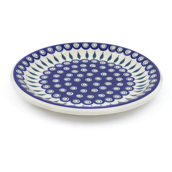 Polish Pottery 11¼-inch Dinner Plate (Peacock Theme) Hand Painted in Boleslawiec, Poland + Certificate of Authenticity