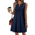 thumbnail image 6 of Women's 2026 Summer Dress Casual Fashion V Neck Embroidered Sleeveless Top Boho Dress by Yigetop Navy 3XL, 6 of 8