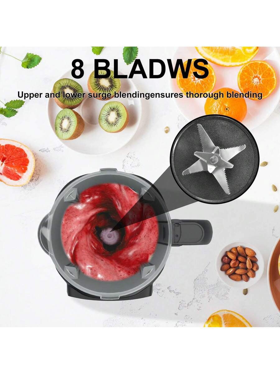 Glass Blenders For Kitchen, 1200W High Speed Professional Blenders With 14 Functions, Countertop Blender For Smoothie, Food Processor With Heating, Auto Clean, Black