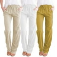 thumbnail image 2 of HAOYUNL Womens Linen Pants/Linen Pants Women/Cotton Linen Pants Women//Plus Size Linen Pants//Linen Beach Pants Women//Loose Pants for Women Summer S-XXXL, 2 of 8