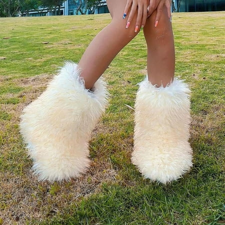 

Hot Anti-slip Boots Women Snow Boots Y2K Wool Boots Winter Warm Fashion Personality 43