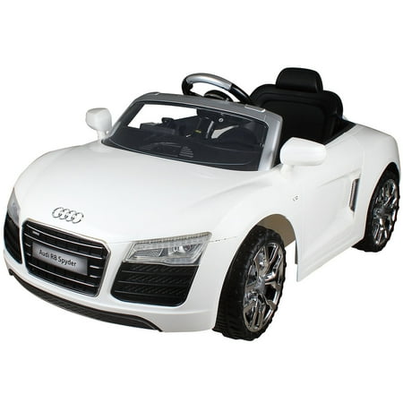 Costway White Audi Kids 12V Electric Ride On Car With MP3 RC Remote Control Car