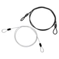 thumbnail image 1 of 2 Pcs 3/16" Diámetro Cable Recubierto de Vinilo de Acero Inoxidable con Asas, 4ft (48") Cuerda Flexible, Negro/Transparente, 1 of 7