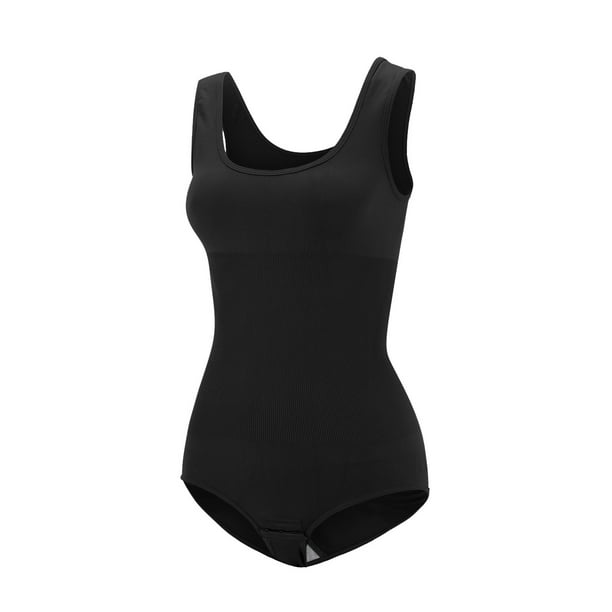 Cathalem Shapewear Swimsuits for Women Sleeveless Square Neck Sleeveless  Tank Tops Bodysuits,Black M