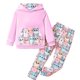 thumbnail image 1 of Odeerbi 2-16 Años Niñas Conjuntos Estampados Sudaderas Con Capucha Pantalones Dos Piezas Conjunto Sudadera Manga Larga Con Capucha Sudadera Primavera Pullover, 1 of 7