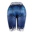 thumbnail image 4 of Jsaierl Women's Denim Print Fake Jeans Leggings Butterfly Print Bermuda Short Plus Size Capri Stretch Lace Trim Tights Pants, 4 of 4