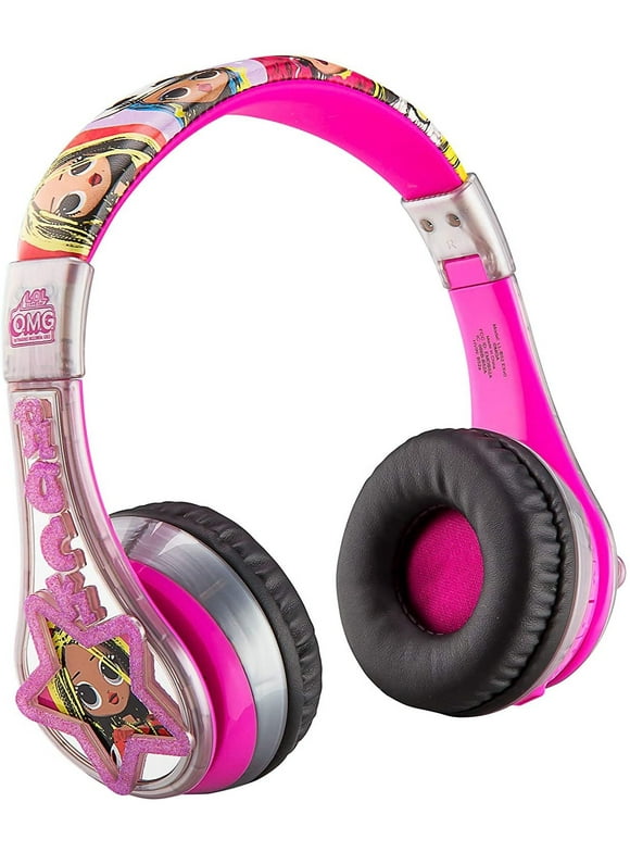eKids LOL Surprise Remix OMG Bluetooth Kids Headphones with Microphone, Volume Reduced