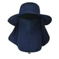 thumbnail image 2 of Ticikt Sun Fishing Hat for Men Women Wide Brim Hat with Detachable Face Cover & Neck Flap,Color:Navy, 2 of 4