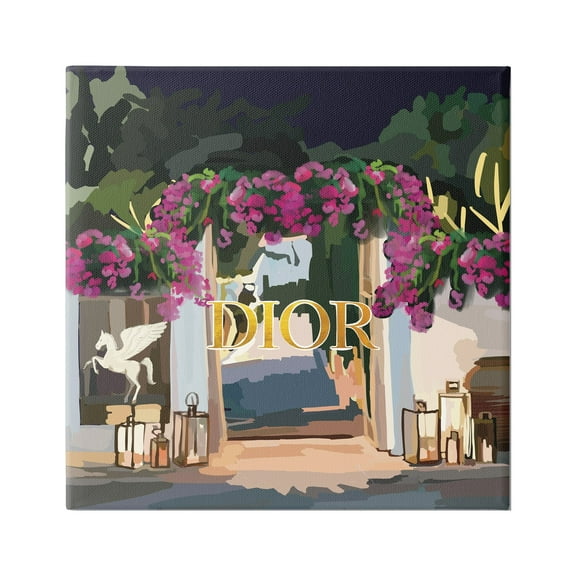 Stupell Industries Fashion Shop Landscape Botanical & Floral Painting Gallery Wrapped Canvas Print Wall Art, 17 x 17