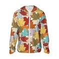 thumbnail image 1 of Fotbe Fall Maple Leaves Chaqueta con Protección Solar UPF 50+ para Hombre y Mujer, Camisa con Capucha y Bolsillos-Small, 1 of 7