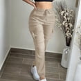 thumbnail image 4 of STETMN Cargo Jogger Pant for Women Elastic Waist Drawstring Casual Pants Running Trousers with Pockets, 4 of 7