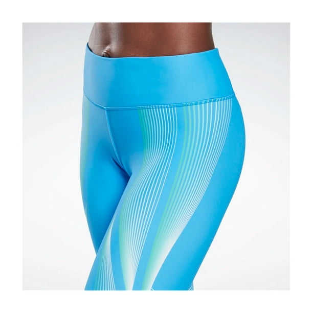 Reebok Womens Lux bold tights Compression Athletic Pants, Blue, Medium 