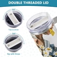 thumbnail image 5 of Bull Cow Daisies 40 oz Tumbler with Handle Insulated&nbsp;Travel Mug&nbsp;Lid Straw Leak Proof Steel Vacuum Water Bottles Glasses Fits in Car Cup Holder, 5 of 7