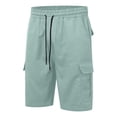 thumbnail image 4 of Youmylove Fashion Mens Shorts Men's New Woven Shorts Pants High Street Retro Solid Color Casual Shorts Dailywear Work Shorts, 4 of 5
