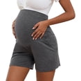 thumbnail image 5 of Yawrut 2 Pack Ladies' Comfortable High Waist Support Abdominal Side Pocket Pregnant Yoga Shorts, 5 of 8