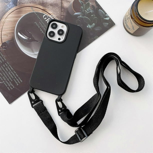 Funda de silicona con cordón ancho para el cuello para iPhone 13