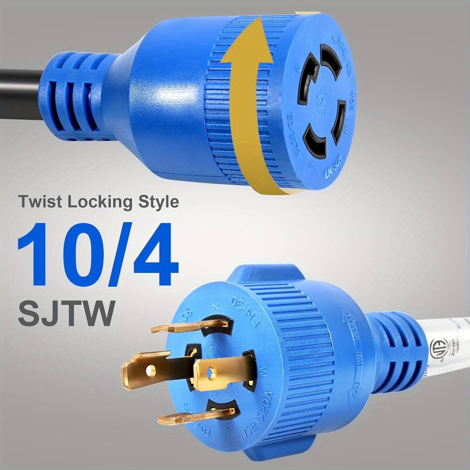Eurekaly 30/50 Amp Generator Cord And Power Inlet Box, 15ft Generator Cords 30/50 Amp, 125V/250V Generator Power Cord NEMA L14-30P to L14-30R, Twist Lock Connector