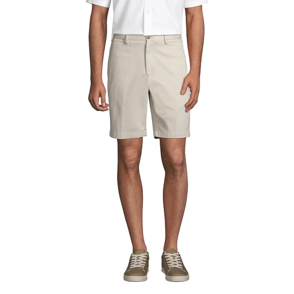 Lands' End Men's No Iron 9" Plain Front Chino Short