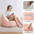 thumbnail image 5 of Lusimo Bean Bag Chair for Adults Teens, Lazy Memory Foam Bean Bag Sofa with Pillow, Bean Bag Chair Couch with Plush Washable Cover, Filled Foam Seat Ideal for Game, Read, Lounge, 5 of 10
