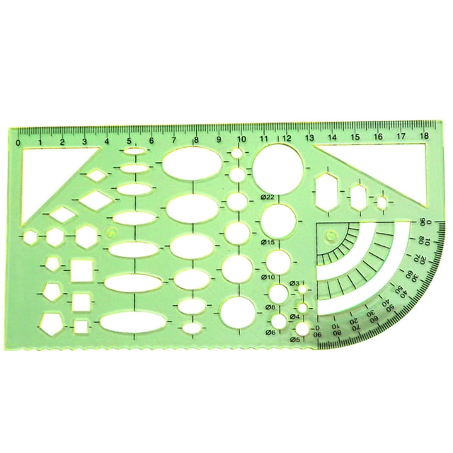 Juego de 6 plantillas de medición de plástico para encofrados de construcción, reglas de dibujo geométrico para oficina, escuela, estudiantes, regalo para niños