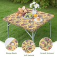 thumbnail image 4 of Yellow Highland Cow Flower Pattern Square Fitted Tablecloth with Elastic Edge,Square Table Cover,Washable Elastic Table Cover for Home Kitchen Party Decor 34"x34", 4 of 6