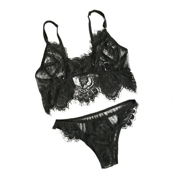 Woman Lace Hollow Bra Underwear Set Sexy Harness Perspective Bikini ...