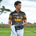 thumbnail image 3 of Fotbe Travel Pattern Men’s Golf Polo Shirt – Breathable Performance Golf Shirt with Button-Down Collar-4X-Large, 3 of 6