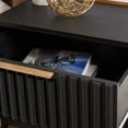 thumbnail image 4 of SAFAVIEH Lylia 2 Drawer Nightstand, Black/Black Legs/Gold Handle (22.1 in. W x 15.7 in. D x 22.8 in. H), 4 of 13
