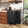 thumbnail image 4 of Ourlova Side board Buffet Cabinet with Fluted Texture Modern Coffee Bar Cabinet with Wine Rack Drawers Black Liquor Cabinet for Kitchen Dining Room Living Room, 4 of 5