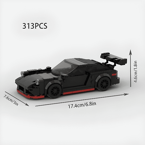 Porsche 911 GT3 RS Super Car Toy Model Building compatible with LEGO Kit Great Gift 313 Pieces Walmart