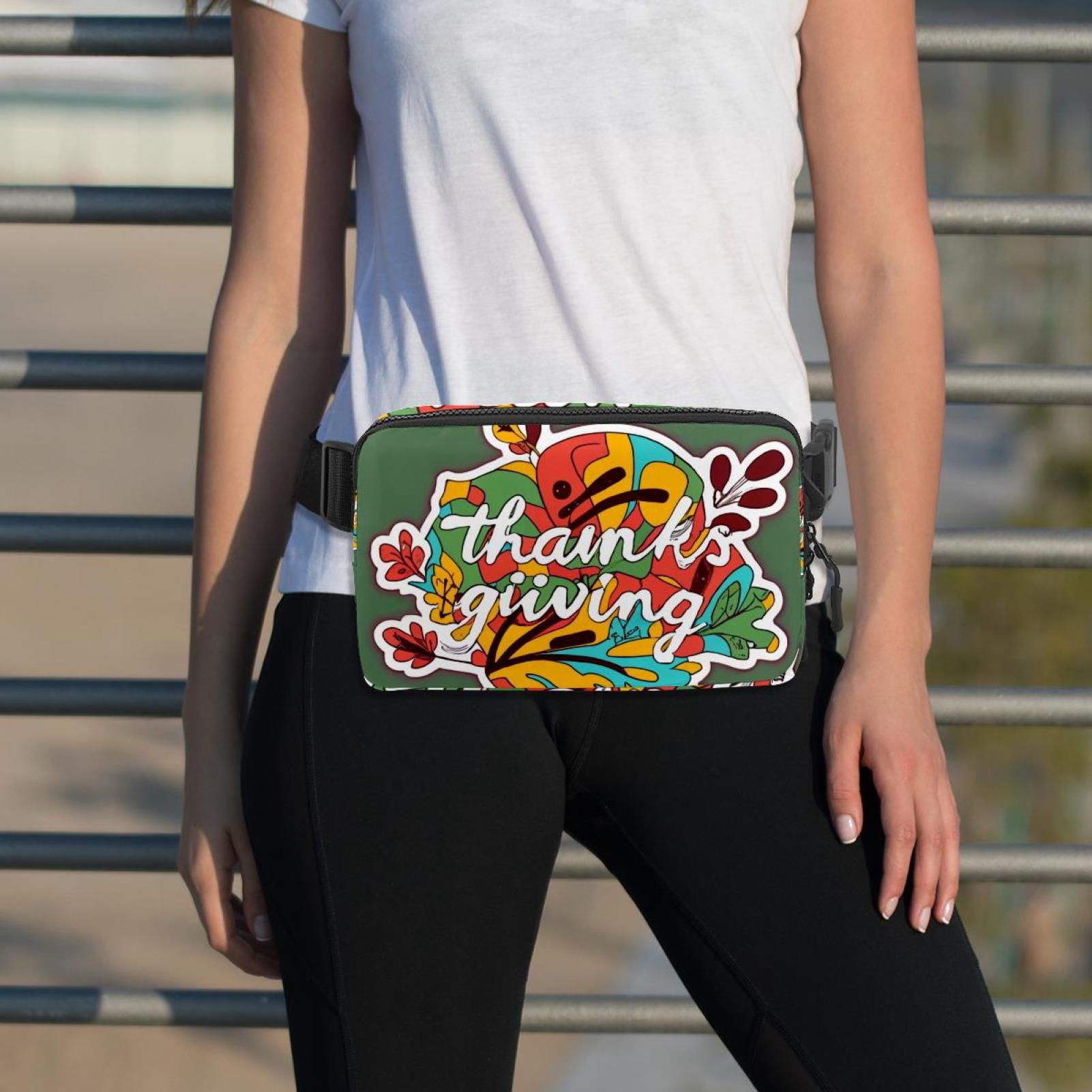 Thanksgiving Lightweight Adjustable Sling Bag Running Belt Waist Pack with Extension Strap Unisex