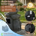 thumbnail image 7 of HOMEDIARY 37" H Outdoor Water Fountain, 4-Tier Cascading Waterfall Fountain with LED & Adjustable Pump, Garden Water Feature with Bald Eagle Statue, Natural Rock Finish for Patio, Backyard & Indoor, 7 of 7