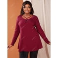 thumbnail image 2 of Camiseta Talla Extra Cruzada Rosegal  Mangas largas de talla grande, 2 of 5